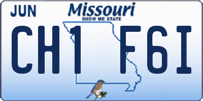 MO license plate CH1F6I