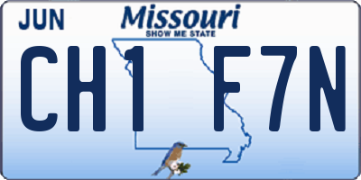 MO license plate CH1F7N