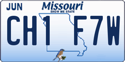 MO license plate CH1F7W