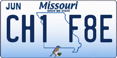 MO license plate CH1F8E