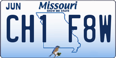 MO license plate CH1F8W