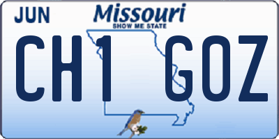 MO license plate CH1G0Z