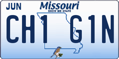 MO license plate CH1G1N