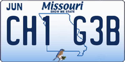 MO license plate CH1G3B