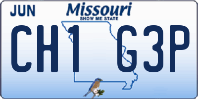 MO license plate CH1G3P