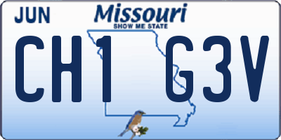 MO license plate CH1G3V