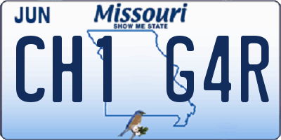 MO license plate CH1G4R