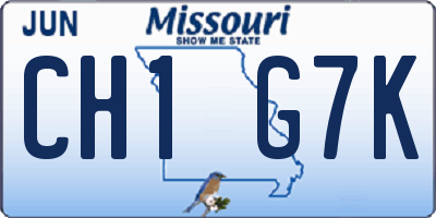 MO license plate CH1G7K