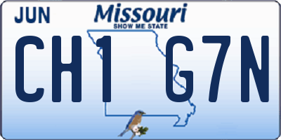 MO license plate CH1G7N