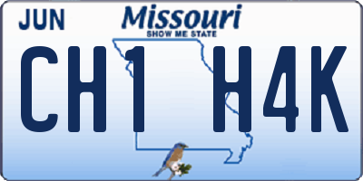 MO license plate CH1H4K
