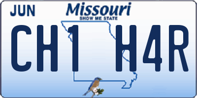 MO license plate CH1H4R