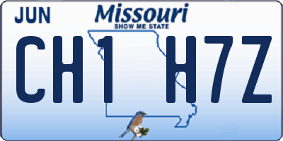 MO license plate CH1H7Z