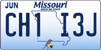 MO license plate CH1I3J
