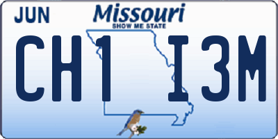 MO license plate CH1I3M