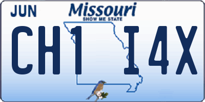 MO license plate CH1I4X