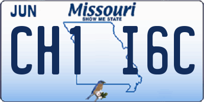 MO license plate CH1I6C