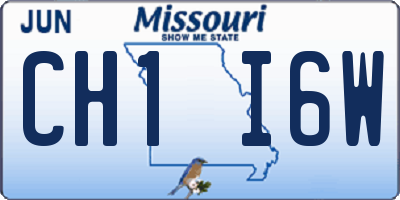 MO license plate CH1I6W