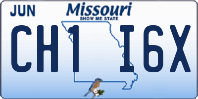 MO license plate CH1I6X