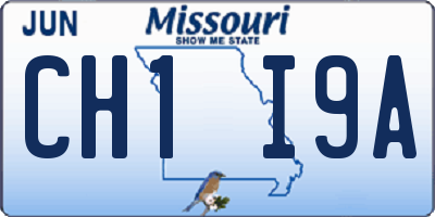 MO license plate CH1I9A