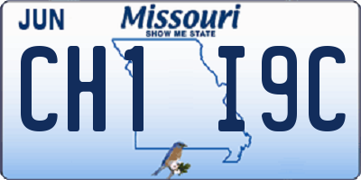 MO license plate CH1I9C