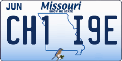 MO license plate CH1I9E