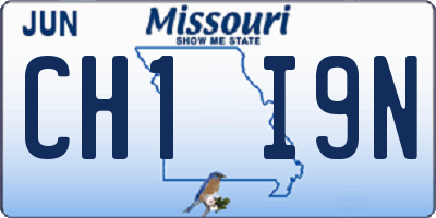 MO license plate CH1I9N