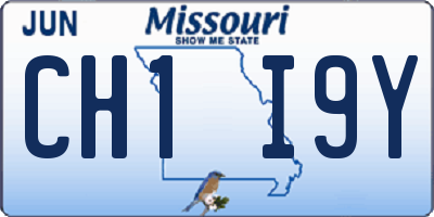 MO license plate CH1I9Y