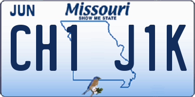 MO license plate CH1J1K