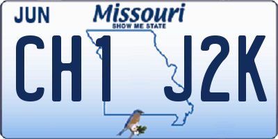 MO license plate CH1J2K