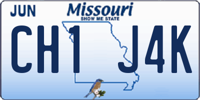 MO license plate CH1J4K