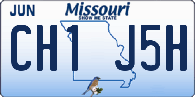 MO license plate CH1J5H