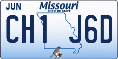 MO license plate CH1J6D
