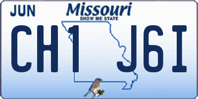 MO license plate CH1J6I