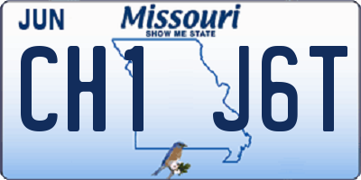 MO license plate CH1J6T