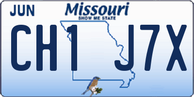 MO license plate CH1J7X