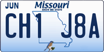 MO license plate CH1J8A
