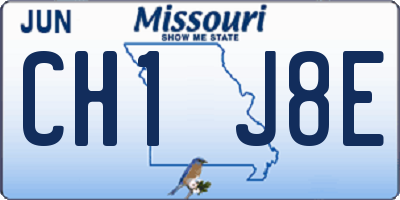 MO license plate CH1J8E