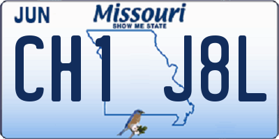 MO license plate CH1J8L