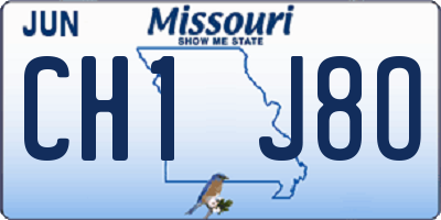 MO license plate CH1J8O