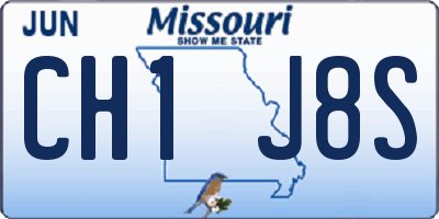 MO license plate CH1J8S
