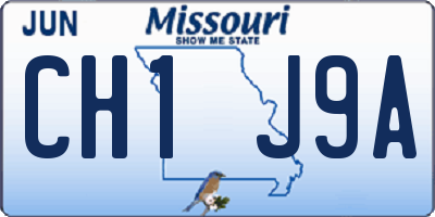 MO license plate CH1J9A