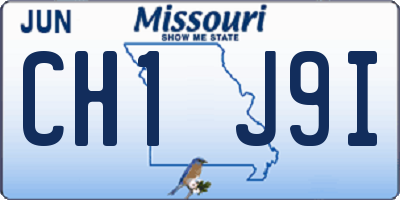 MO license plate CH1J9I