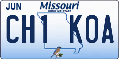 MO license plate CH1K0A