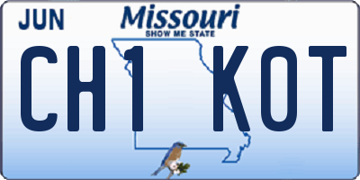 MO license plate CH1K0T