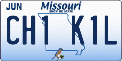 MO license plate CH1K1L