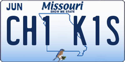 MO license plate CH1K1S