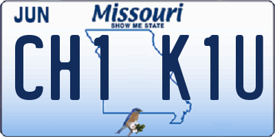 MO license plate CH1K1U