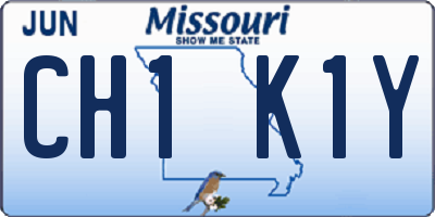 MO license plate CH1K1Y