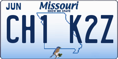 MO license plate CH1K2Z