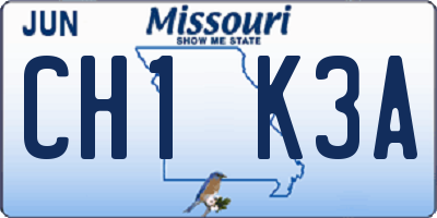 MO license plate CH1K3A